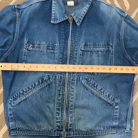 Vtg Rare Distressed & Faded Lightweight OshKosh B’Gosh Denim Workwear Jacket 44R - Picture 16 of 17